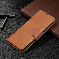 Samsung Galaxy A12 / M12 Hoesje - MobyDefend Wallet Book Case Met Koord - Bruin