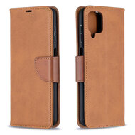 Samsung Galaxy A12 / M12 Hoesje - MobyDefend Wallet Book Case Met Koord - Bruin