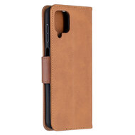 Samsung Galaxy A12 / M12 Hoesje - MobyDefend Wallet Book Case Met Koord - Bruin