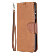 Samsung Galaxy A12 / M12 Hoesje - MobyDefend Wallet Book Case Met Koord - Bruin