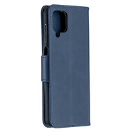 Samsung Galaxy A12 / M12 Hoesje - MobyDefend Wallet Book Case Met Koord - Blauw