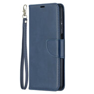 Samsung Galaxy A12 / M12 Hoesje - MobyDefend Wallet Book Case Met Koord - Blauw