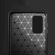Samsung Galaxy A32 (5G) Hoesje - MobyDefend TPU Backcover - Geborstelde Metaal &amp; Carbon-Look - Zwart