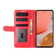 Samsung Galaxy A72 Hoesje - MobyDefend Wallet Book Case (Sluiting Achterkant) - Rood