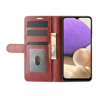 Samsung Galaxy A32 (5G) Hoesje - MobyDefend Wallet Book Case (Sluiting Achterkant) - Bruin