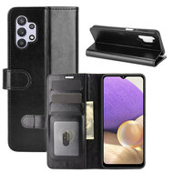 Samsung Galaxy A32 (4G) Hoesje - MobyDefend Wallet Book Case (Sluiting Achterkant) - Zwart