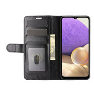 Samsung Galaxy A32 (4G) Hoesje - MobyDefend Wallet Book Case (Sluiting Achterkant) - Zwart