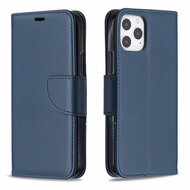 iPhone 12 / iPhone 12 Pro hoesje, MobyDefend Wallet Book Case Met Koord, Blauw