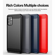 Samsung Galaxy A32 (4G) Hoesje - MobyDefend TPU Backcover - Geborstelde Metaal &amp; Carbon-Look - Navy blauw