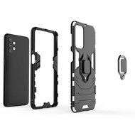 Samsung Galaxy A32 (5G) Hoesje - MobyDefend Dubbelgelaagde Pantsercase Met Standaard - Zwart