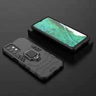 Samsung Galaxy A32 (5G) Hoesje - MobyDefend Dubbelgelaagde Pantsercase Met Standaard - Zwart
