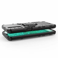 Samsung Galaxy A32 (5G) Hoesje - MobyDefend Dubbelgelaagde Pantsercase Met Standaard - Zwart