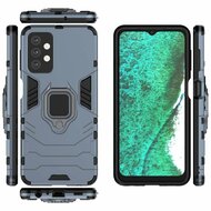 Samsung Galaxy A32 (5G) Hoesje - MobyDefend Dubbelgelaagde Pantsercase Met Standaard - Navy blauw