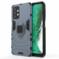 Samsung Galaxy A32 (5G) Hoesje - MobyDefend Dubbelgelaagde Pantsercase Met Standaard - Navy blauw