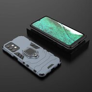 Samsung Galaxy A32 (5G) Hoesje - MobyDefend Dubbelgelaagde Pantsercase Met Standaard - Navy blauw