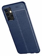 Samsung Galaxy A32 (5G) hoesje, MobyDefend TPU Gelcase, Lederlook, Navy blauw