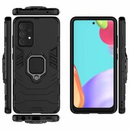 Samsung Galaxy A52 / A52s Hoesje - MobyDefend Dubbelgelaagde Pantsercase Met Standaard - Zwart