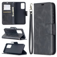 Samsung Galaxy A52 / A52s hoesje, MobyDefend Wallet Book Case Met Koord, Zwart