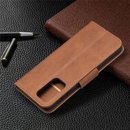 Samsung Galaxy A52 / A52s Hoesje - MobyDefend Wallet Book Case Met Koord - Bruin