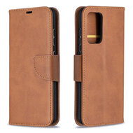 Samsung Galaxy A52 / A52s hoesje, MobyDefend Wallet Book Case Met Koord, Bruin