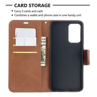 Samsung Galaxy A52 / A52s Hoesje - MobyDefend Wallet Book Case Met Koord - Bruin