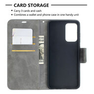 Samsung Galaxy A52 / A52s Hoesje - MobyDefend Wallet Book Case Met Koord - Grijs