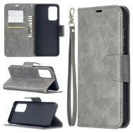 Samsung Galaxy A52 / A52s Hoesje - MobyDefend Wallet Book Case Met Koord - Grijs