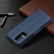 Samsung Galaxy A52 / A52s Hoesje - MobyDefend Wallet Book Case Met Koord - Blauw