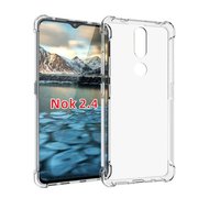 Nokia 2.4 hoesje, MobyDefend Transparante Shockproof TPU Gelcase, Verstevigde Hoeken, Volledig Doorzichtig