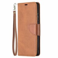 Nokia 2.4 hoesje, MobyDefend Wallet Book Case Met Koord, Bruin