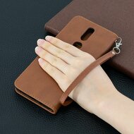 Nokia 2.4 Hoesje - MobyDefend Wallet Book Case Met Koord - Bruin