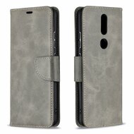 Nokia 2.4 hoesje, MobyDefend Wallet Book Case Met Koord, Grijs