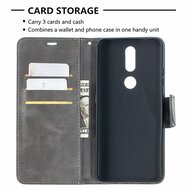 Nokia 2.4 hoesje, MobyDefend Wallet Book Case Met Koord, Grijs