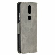 Nokia 2.4 hoesje, MobyDefend Wallet Book Case Met Koord, Grijs