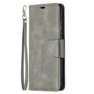 Nokia 2.4 hoesje, MobyDefend Wallet Book Case Met Koord, Grijs