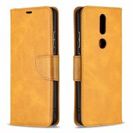 Nokia 2.4 hoesje, MobyDefend Wallet Book Case Met Koord, Lichtbruin