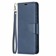 Nokia 2.4 hoesje, MobyDefend Wallet Book Case Met Koord, Blauw