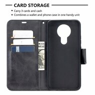 Nokia 3.4 hoesje, MobyDefend Wallet Book Case Met Koord, Zwart