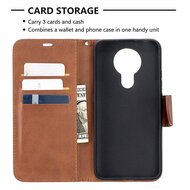 Nokia 3.4 hoesje, MobyDefend Wallet Book Case Met Koord, Bruin