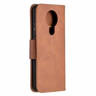 Nokia 3.4 hoesje, MobyDefend Wallet Book Case Met Koord, Bruin