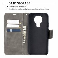 Nokia 3.4 hoesje, MobyDefend Wallet Book Case Met Koord, Grijs