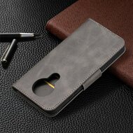 Nokia 3.4 hoesje, MobyDefend Wallet Book Case Met Koord, Grijs