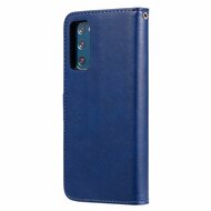 Samsung Galaxy S20 FE hoesje, MobyDefend Luxe 2-in-1 Wallet Book Case Met Uitneembare Backcover, Blauw
