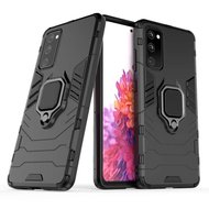 Samsung Galaxy S20 FE Hoesje - MobyDefend Dubbelgelaagde Pantsercase Met Standaard - Zwart