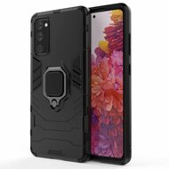 Samsung Galaxy S20 FE Hoesje - MobyDefend Dubbelgelaagde Pantsercase Met Standaard - Zwart