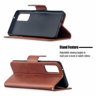Samsung Galaxy S20 FE Hoesje - MobyDefend Wallet Book Case Met Koord - Bruin