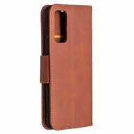 Samsung Galaxy S20 FE Hoesje - MobyDefend Wallet Book Case Met Koord - Bruin