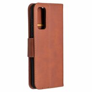 Samsung Galaxy S20 FE hoesje, MobyDefend Wallet Book Case Met Koord, Bruin