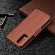 Samsung Galaxy S20 FE Hoesje - MobyDefend Wallet Book Case Met Koord - Bruin