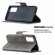 Samsung Galaxy S20 FE Hoesje - MobyDefend Wallet Book Case Met Koord - Grijs